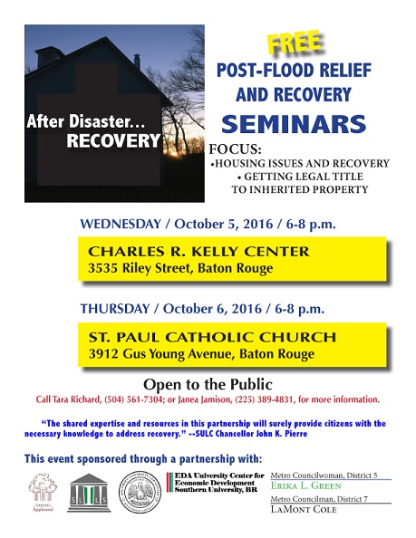 post flood recovery seminars